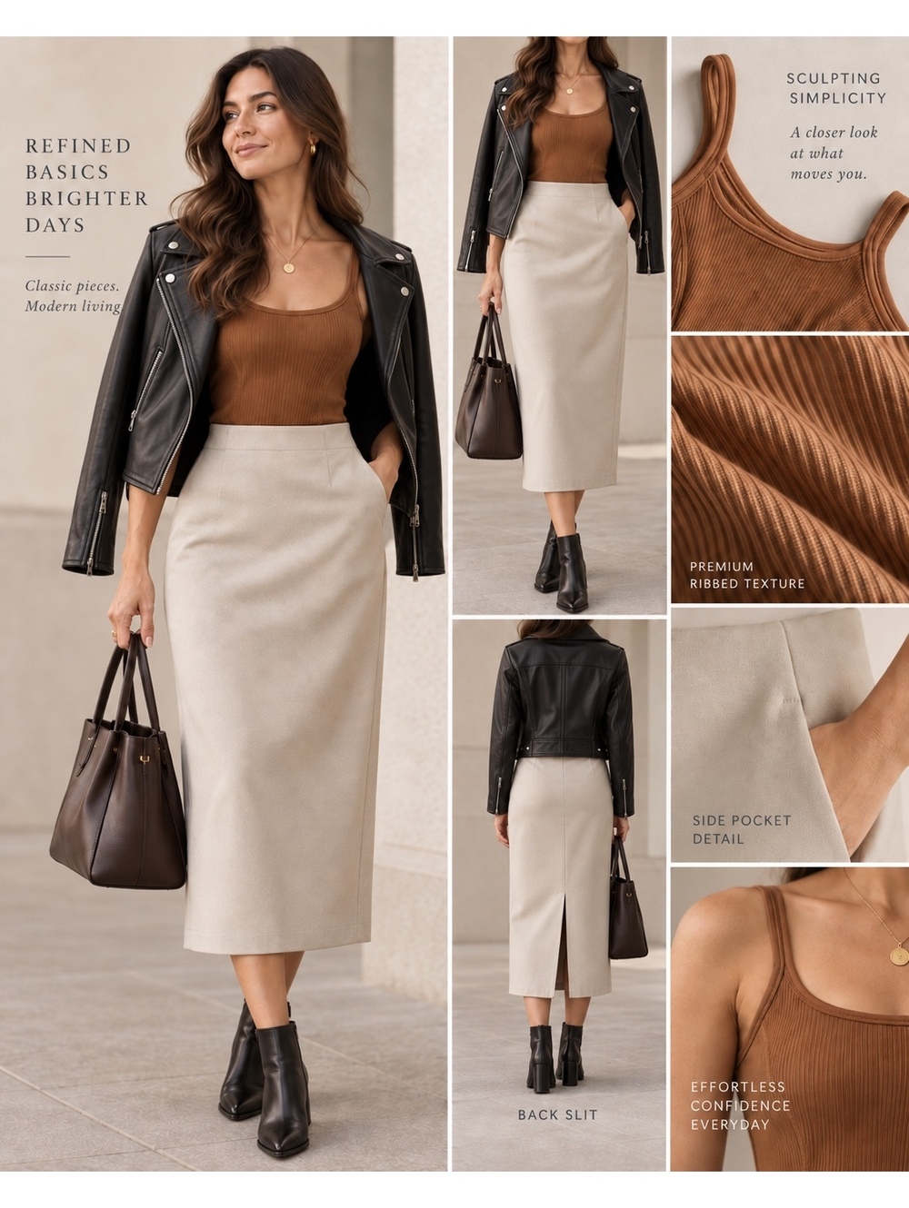 Lululemon Softstreme High-Rise Midi Skirt Bone Size 6 Champagne